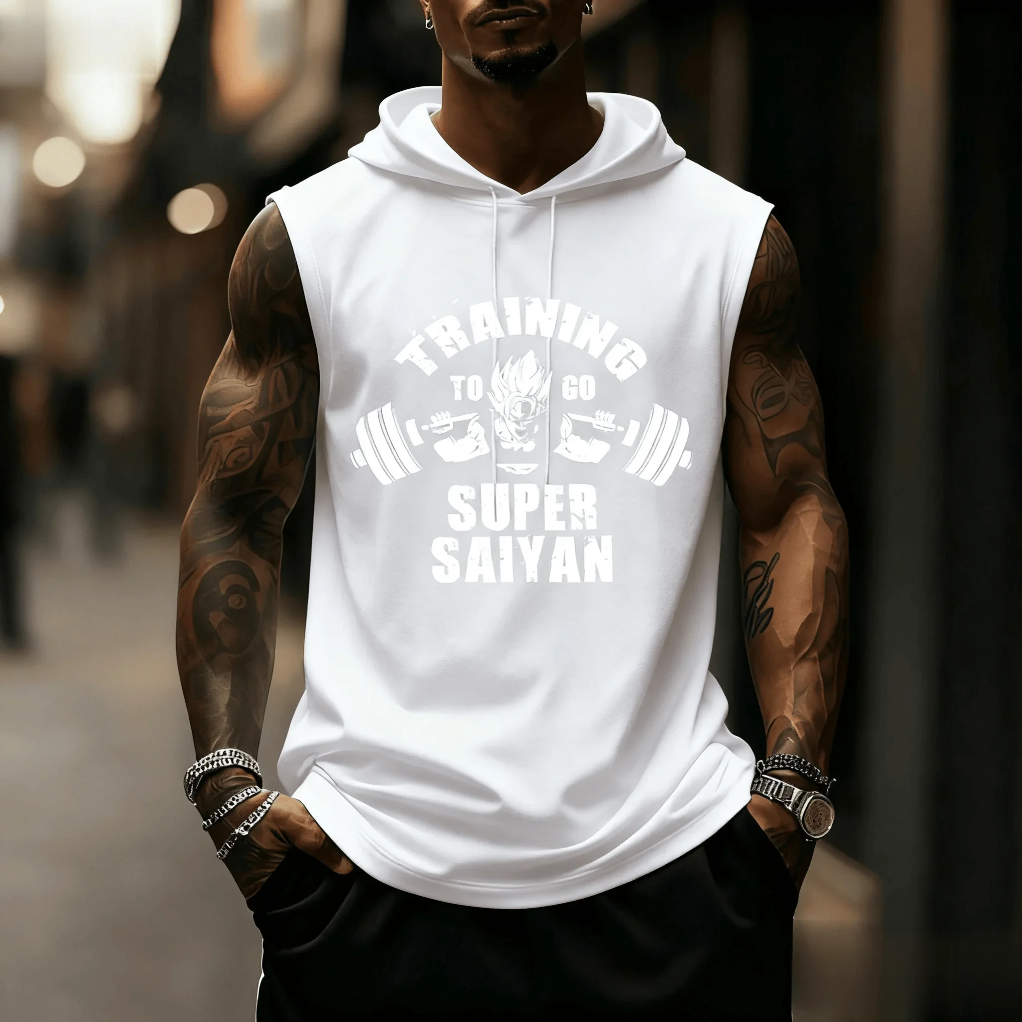 Dragon Ball Z Training Men Tank Top Sleeveless Hoodie Muscle Shirt Gym Vest Streetwear Anime Graphic Tee New Summer Fitness Wear