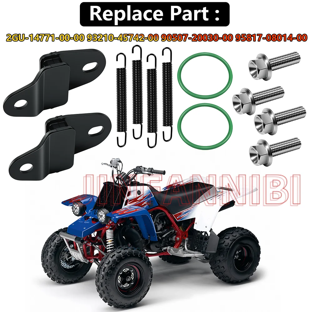 Exhaust Muffler Stays Mounts Hangers & Titanium Bolts Set for Yamaha Banshee 350