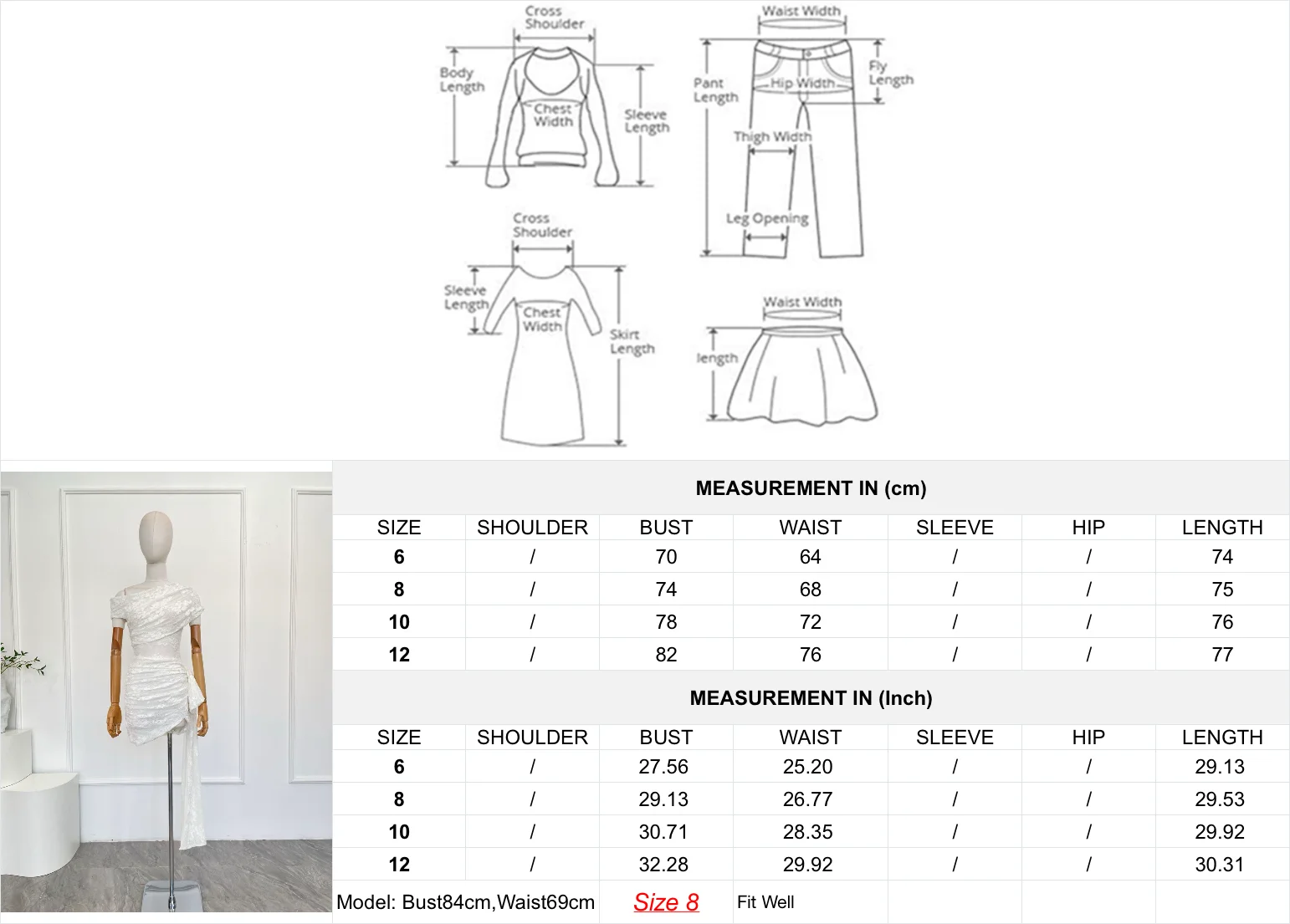 Nowa, piękna, biała sukienka mini z koronkowymi kwiatami, z odkrytymi ramionami i bez rękawów dla kobiet, rok 2025.