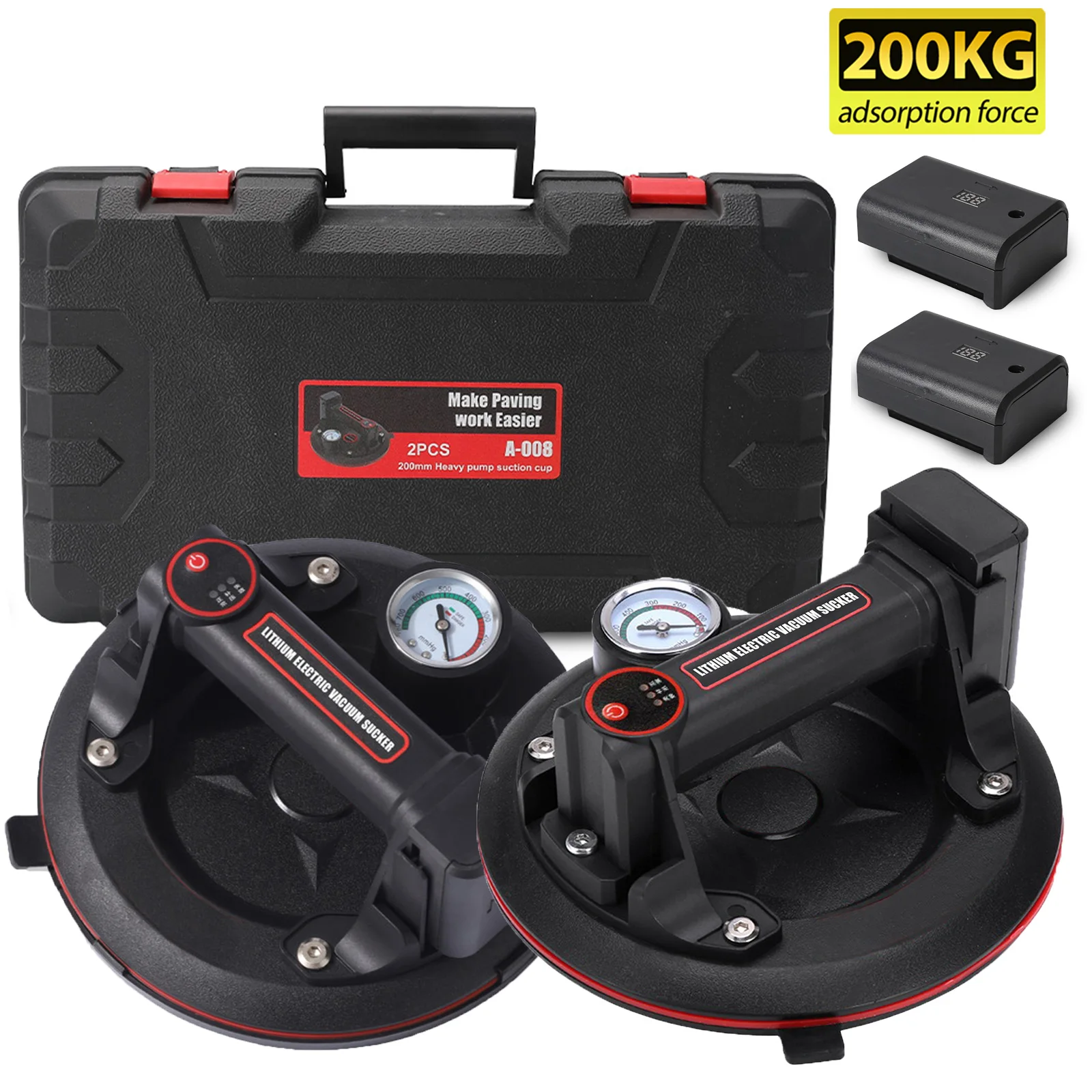 200 KG Neue Elektrische Vakuum Saugnapf Heber Tragfähigkeit Heavy-Duty Hand Glas Heber Bewegen Große Granit fliesen Werkzeuge