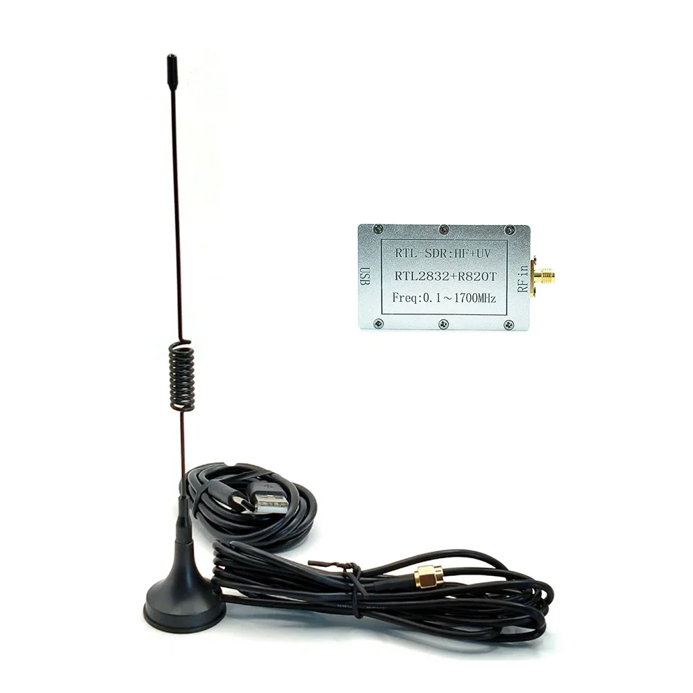 1set 100kHz-1.7GHz Software-Defined Radio Receiver Full-Band RTL Receiver Aluminum RTL Radio Receiver Radio Broadcasting