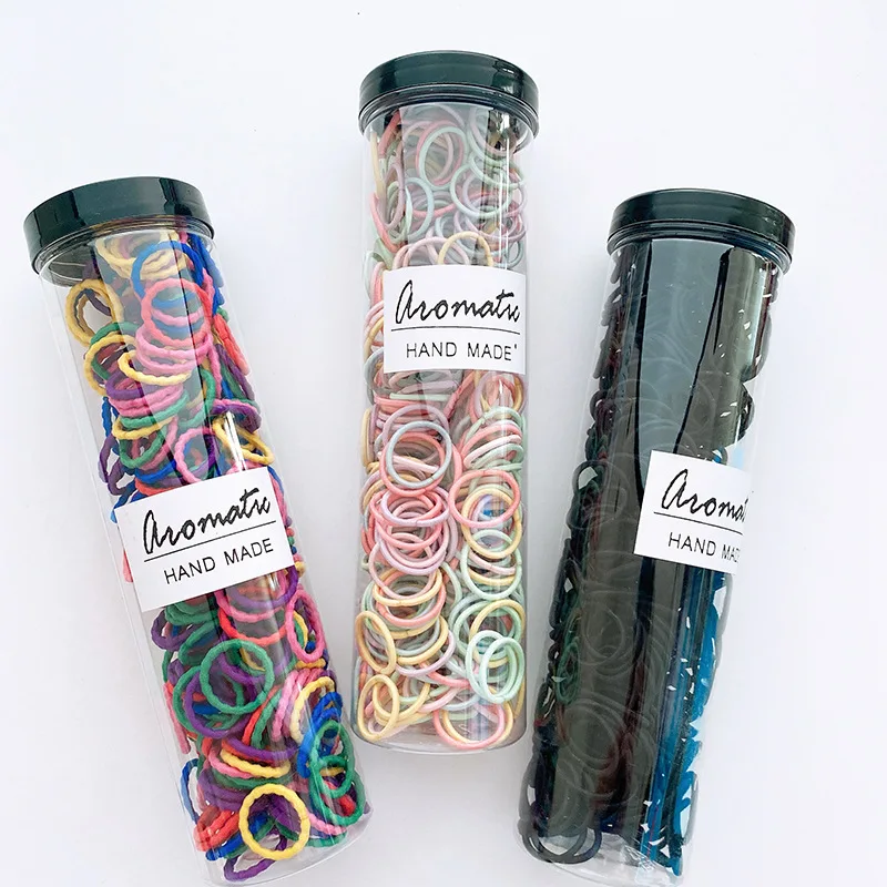 100 Teile/satz Elastische Haarbänder Mädchen Baby Haarschmuck Kind Haarring Kopf Seil Scrunchies Kopfbedeckung Ohne Flaschen – Detail 23