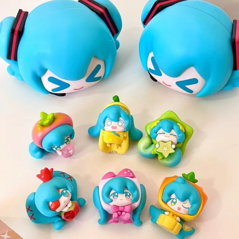 Funism Hatsune Miku Blind Box Mini Figurine Fruit Candy Theme Q Version Desktop Car Dashboard Decoration Ornament