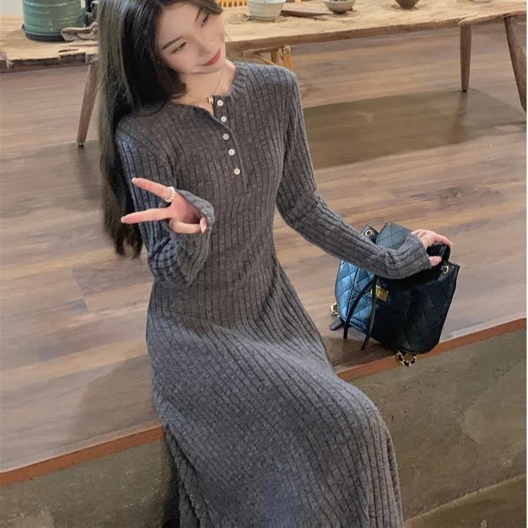 Emagrecimento linha a malha dr feminino chique outono inverno longo sve simples sle versão coreana ci comute amigável dr