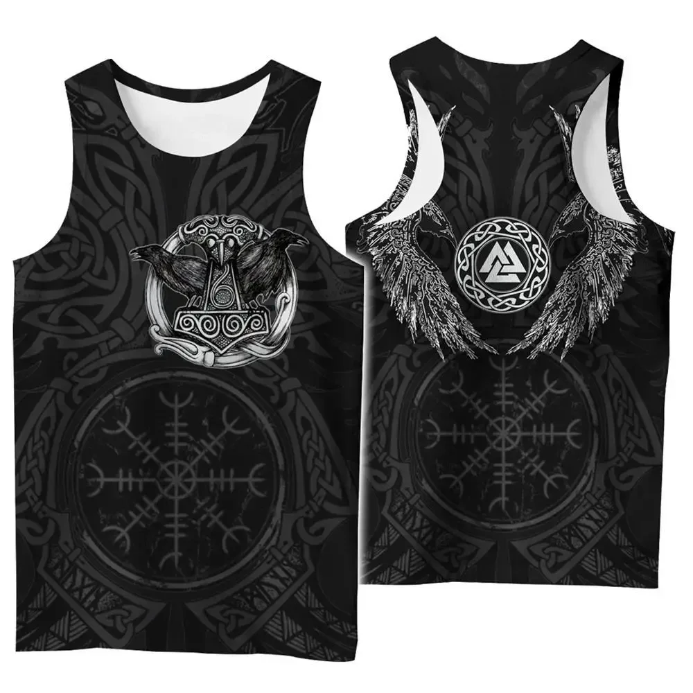 Tank Top Retro Tree Of Life Symbol Tattoo Crow Vest 3D Printing Fashion Sleeveless Explosion Summer Chinese Style Vest