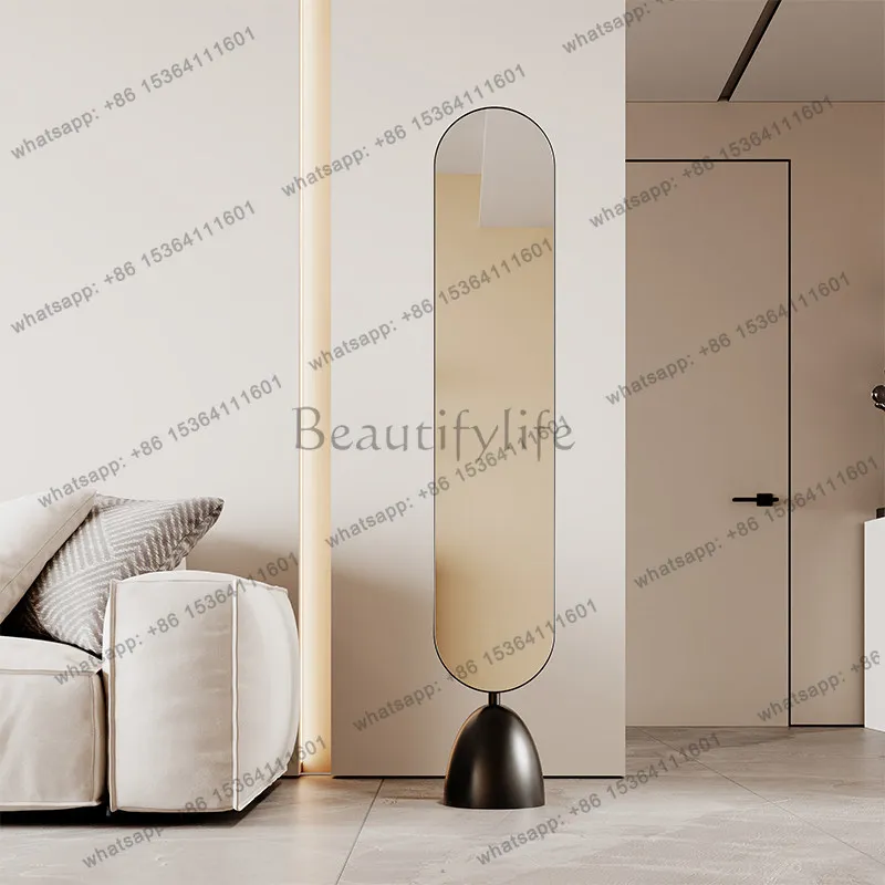 LD Oval Modern Mirror Moving Living Room Full Body Standing Girls Bedroom Long Luxury Bathroom Mirror Floor   Home