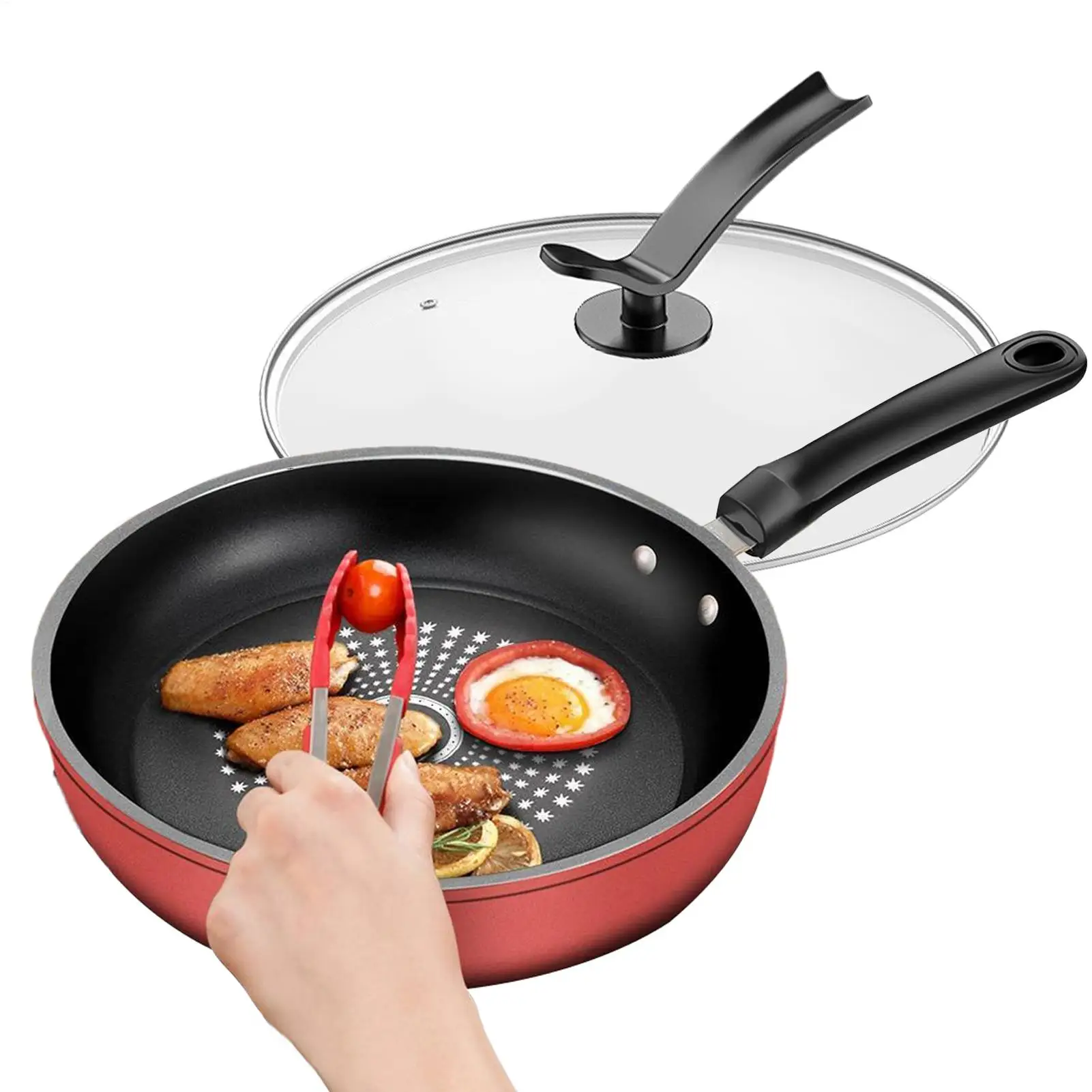 

Non Stick Frying Pans Induction Nonstick Frying Pan With Lid Ergonomic Cooking Skillet Kitchen Tool For Breakfast Pancake Dinner