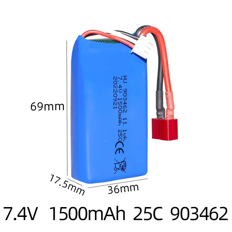 Li-Polymer 2S 7.4V 1500mah 2S 25C Lipo upgrade Battery  for Wltoys A959-b A969-b A979-b K929-B RC Car Boat Quadcopter FPV