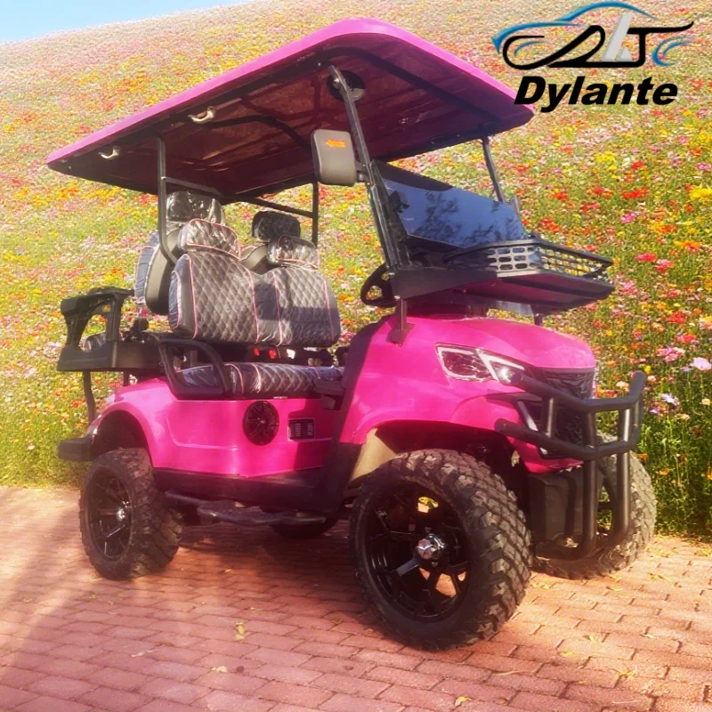 New Style 4-Seater Off-Road 72V Lithium Battery Electric Golf Cart PP Injection Molding Lining Structure Materials Electric Cart