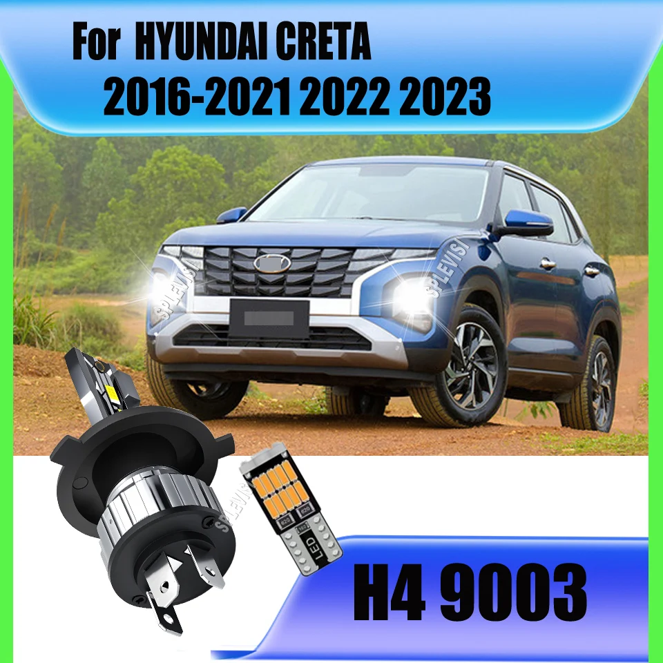 

75W 7500LM H4 9003 Car LED Auto Headlight Energy Saving For HYUNDAI CRETA 2016 2017 2018 2019 2020 2021 2022 2023