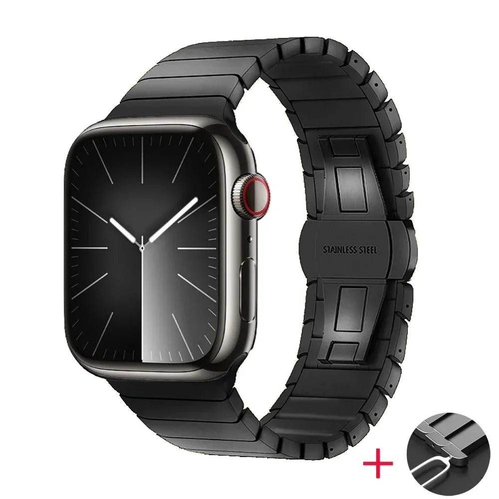 Metalowy pasek do zegarka Apple Watch 46 mm 45 mm 49 mm 44 mm 41 mm 40 mm 42 mm 38 mm Pasek ze stali nierdzewnej iWatch Ultra 8 7 6 5 4 SE Correa