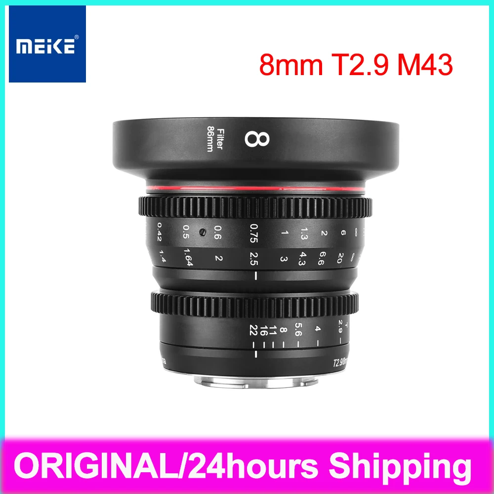 Meike 8mm T2.9 Mini Prime Cine Lens for M4/3 Mount Cameras Metal Bayonet APS-C Professional Photography For Olympus/Panasonic