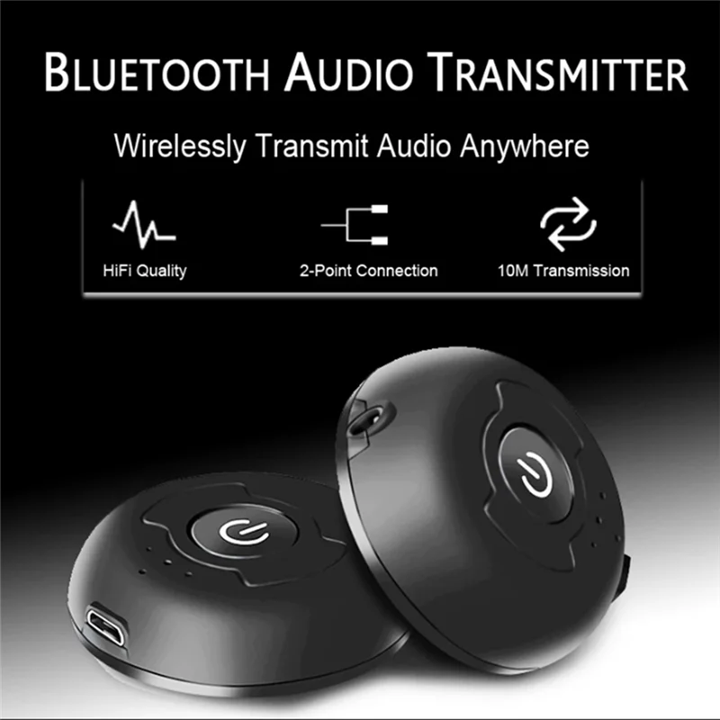 B30C-5.0 Bluetooth-audiozender voor tv PC Connect 2-hoofdtelefoon 3,5 mm AUX lage latentie stereo draadloze adapter eenvoudig te gebruiken