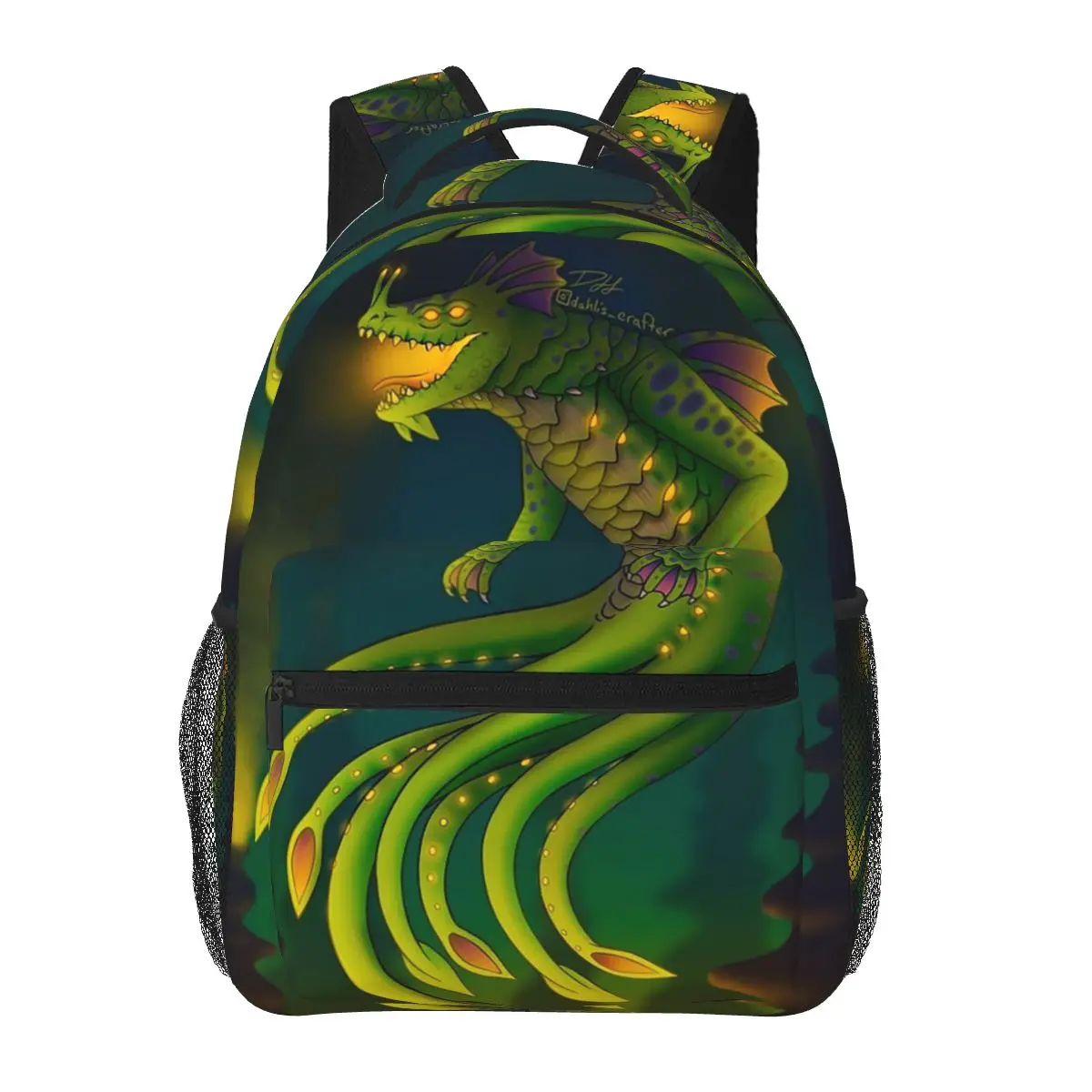 

Sea Dragon Leviathan With Volcano Backpacks Boys Girls Bookbag Students School Bags Laptop Rucksack Shoulder Bag Large Capacity