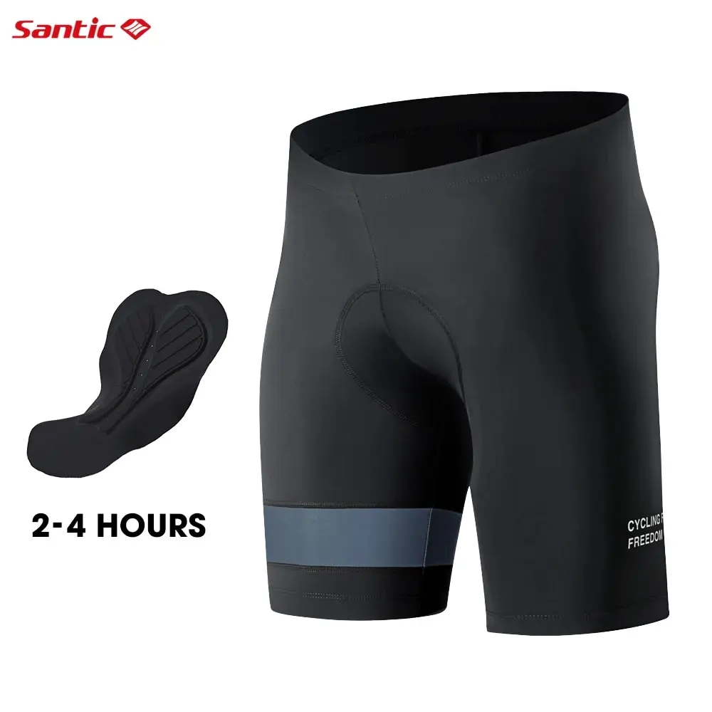 Santic Men Cycling Shorts Summer Cycle Shorts Coolmax 4D Pad Shockproof MTB Tight-fitting Reflective