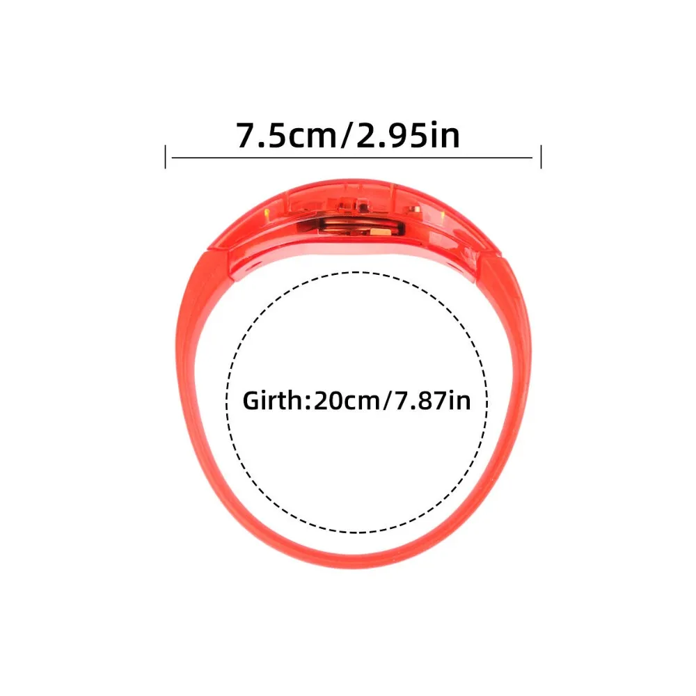 2pcs Multi Colored LED Glow Bracelet Sound Activated Flashing Light Sound Activated bangle Light Up Wristband Sports Wristband