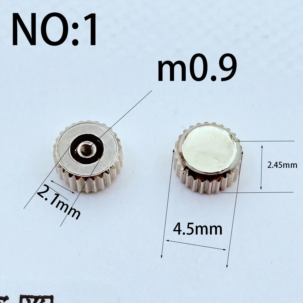 All Steel Head Watch Handle Crown Watch Head Accessories Quartz Mechanical Watch Head Flat Tube Head 4.5