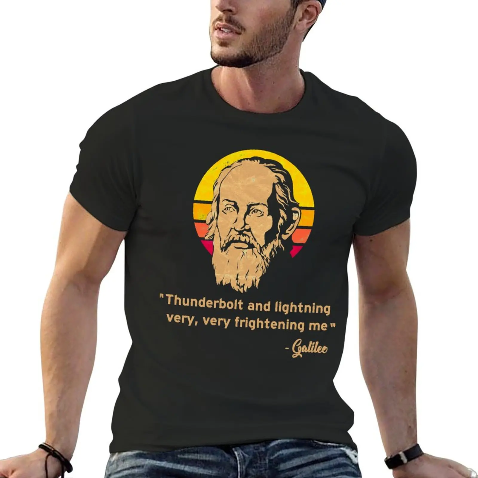 

Thunderbolt and lightning Galileo Vintage Retro T-Shirt plus size tops aesthetic clothes man t shirt clothes for men