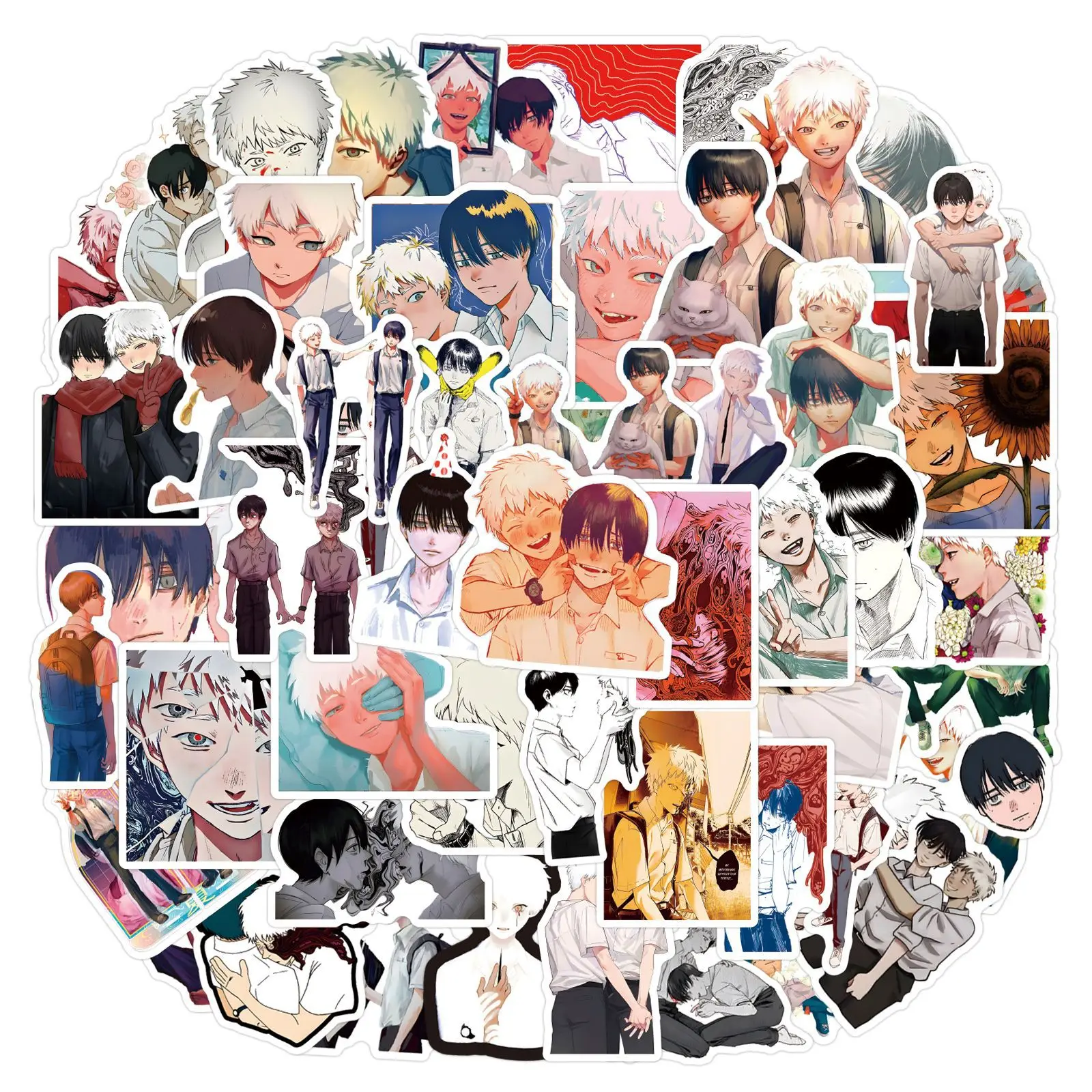 54pcs Horror Anime The Summer Hikaru Died Cartoon Graffiti Sticker Suitcase Water Cup Guitar Laptop Decoration Sticker