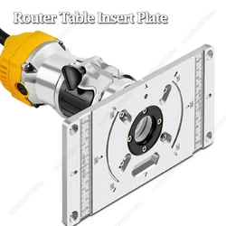 Multifunctional Aluminium Router Table Insert Plate for Electric Wood Milling Trimming Machine Woodworking Benches