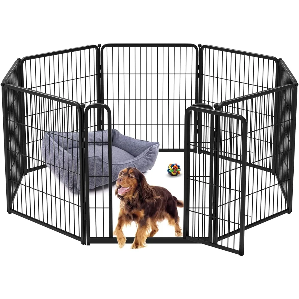 

Homeplus Dog Playpen Designed for Indoor Use, 32" Height for Medium Dogs, Black│Patented