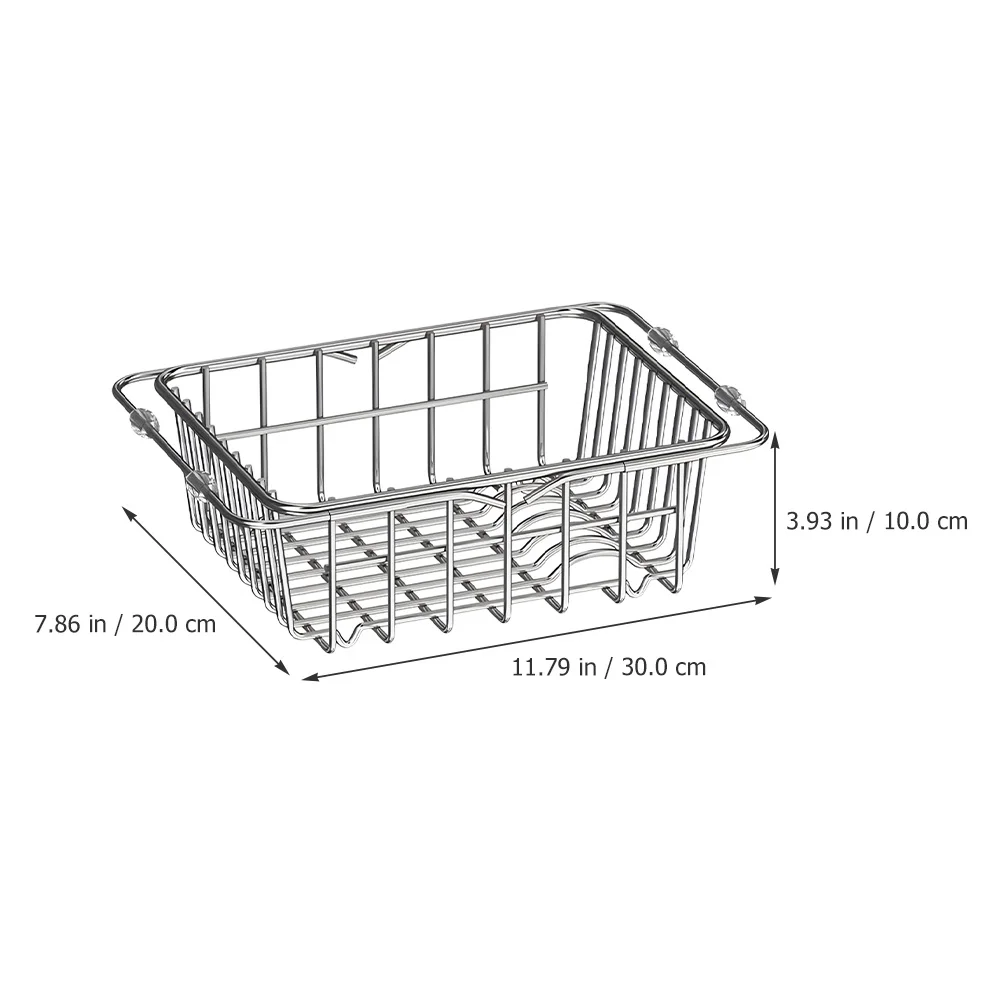 

Stainless Steel Kitchen Sink Draining Basket Dish Drying Rack with Smooth Edges Large Capacity Storage and Drainage for Cutlery