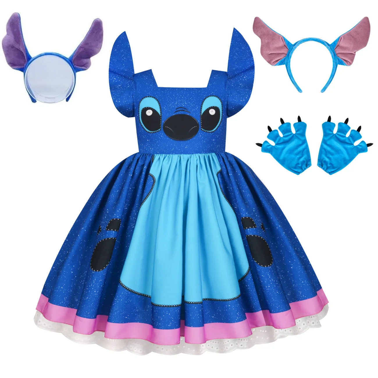 Vestido de niña, película de punto de dibujos animados, mismo vestido, disfraz de juego de rol, puesta en escena, Halloween, Carnaval, vestido para niños