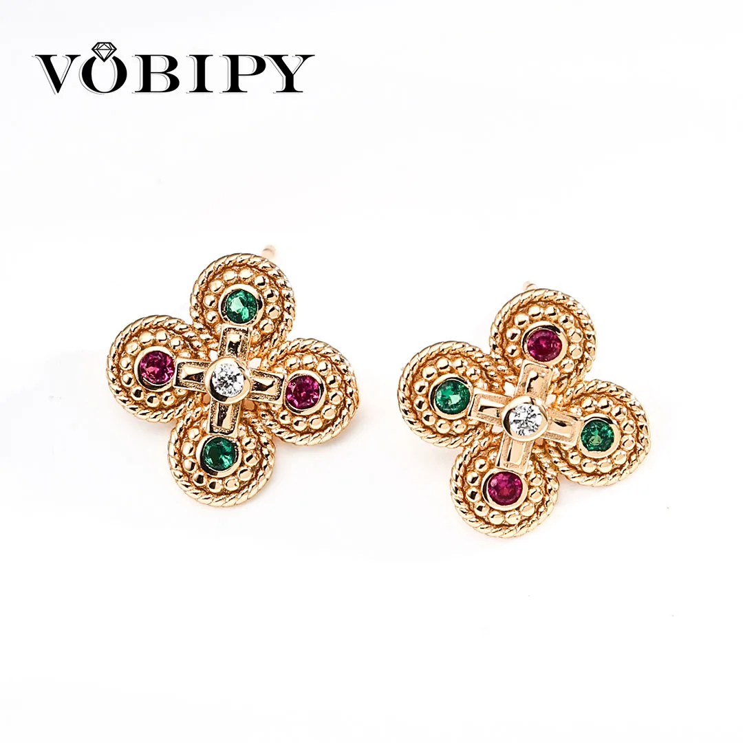 

VOBIPY Ретро цветные серьги-гвоздики с цирконием и цветочным принтом для женщин, серьги-гвоздики из серебра 925 пробы с цветами, вечерние, праздничные, модные ювелирные изделия, модные подарки