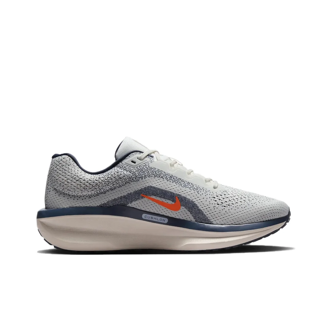 Nike Winflo 11 Men's and Women's Road Professional Running Shoes Winter Breathable Lightweight sneakers Cushioning Grey&Orange