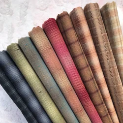 50*140cm Japanese Yarn Dyed Cotton Fabric for DIY Doll Basic Patchwork Purse Sewing Quilting Craft Yarn-dyed Cloth