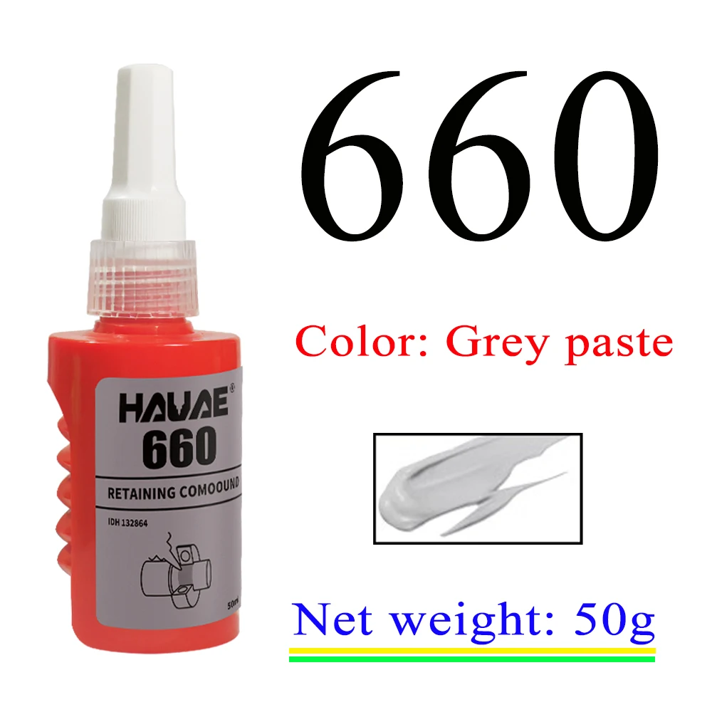 50g RETAINING COMPOUND Hauae 660 Cylinder Adhesive Bearing Small Clearance Rotor Tightly Fixed Glue Sealant