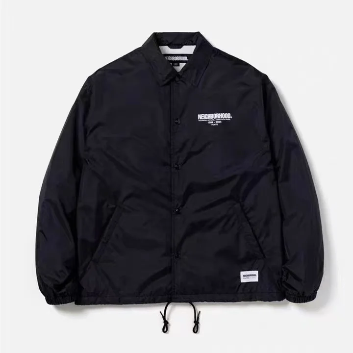 

Мужская ветровка свободного кроя из нейлона, коллекция Весна-Лето 2024, повседневная, с длинными рукавами, на молнии, модная, с принтом, из смесового полиэстера