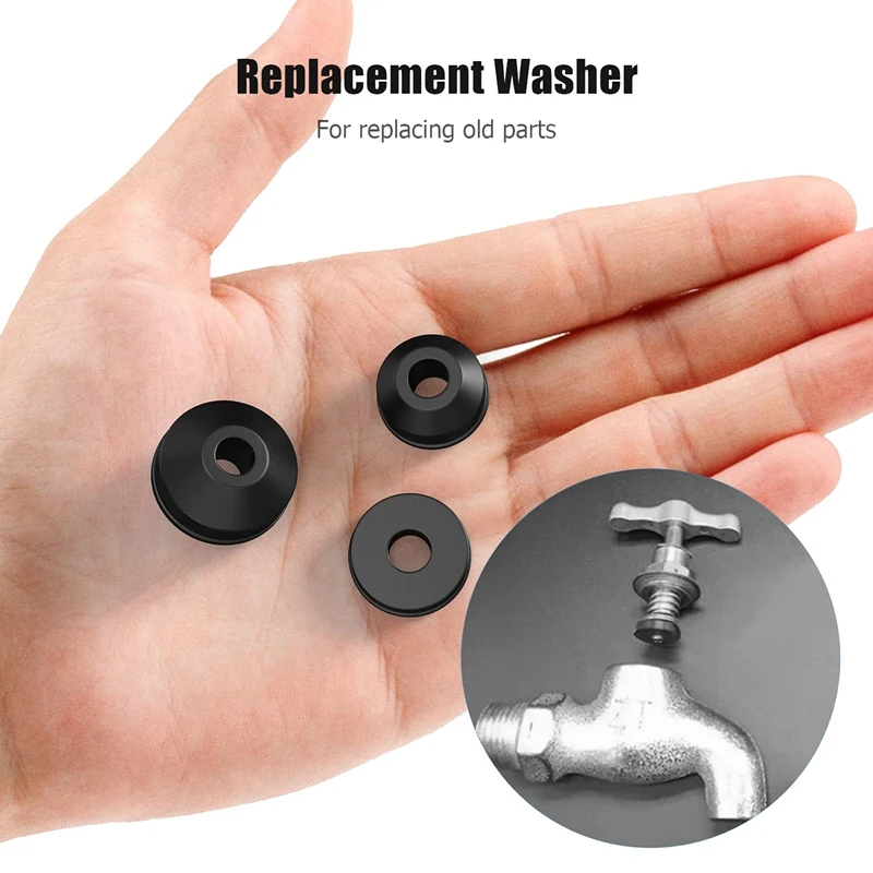 58-Pack Faucet Washers, Replacement Kit Flat And Beveled Rubber Faucet Washers And Brass Bibb Screws Assortment