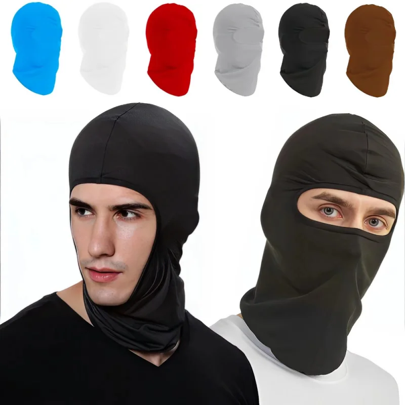 2/1PCS Lycra Balaclava Hood Motorcycle Bandana Cycling Ski Face Hat Tactical Hood Helmet for Outdoor Sport