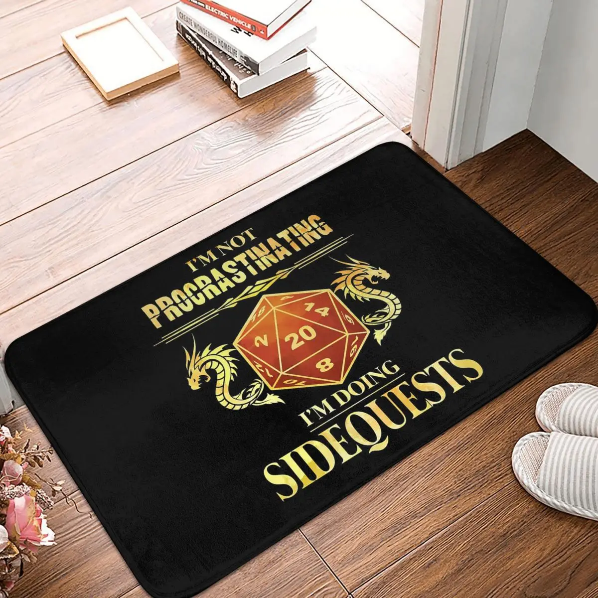 I'm Not Procrastinating I'm Doing Sidequests Dnd Game D20 Rpg Non-slip Doormat Floor Mat Carpet Rug for Kitchen Footpad Mats