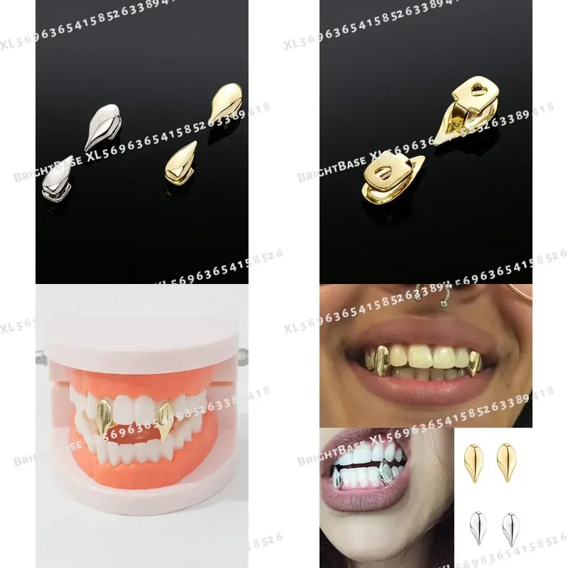 Personalized Tooth Decoration Smooth Surface Small Tiger Teeth Pointed Teeth Upper And Lower Tooth Decoration Funny Vampire