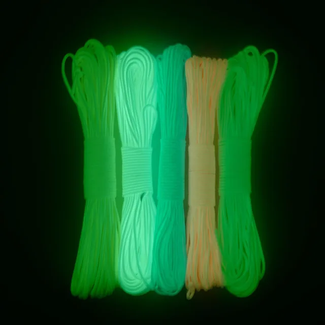 9-rdzeniowa świecąca lina Paracord 550lb 4mm Nylonowa taktyczna lina spadochronowa Survival Glow Dark Outdoor Lanyard Camping Tent Cord