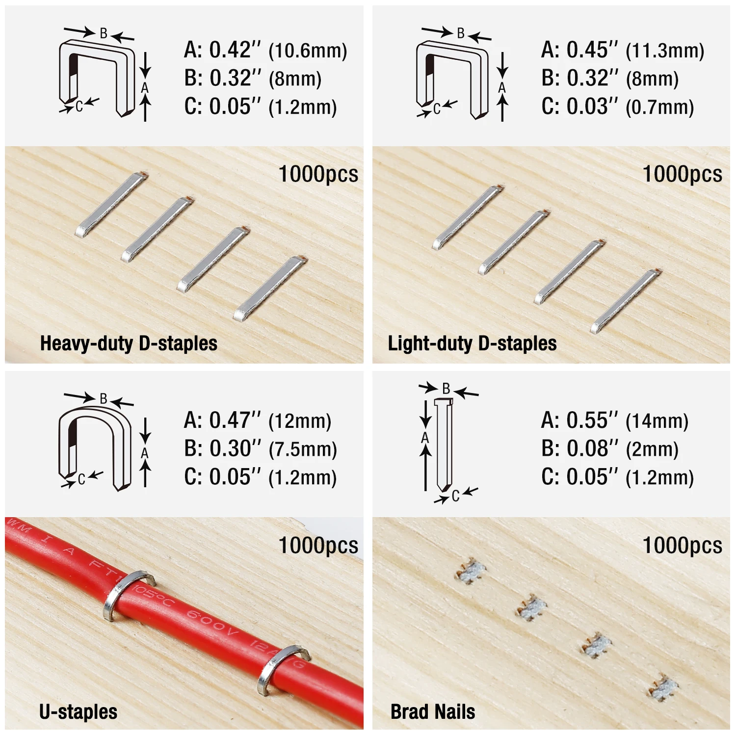 WORKPRO 4 IN 1 Heavy Duty Staple Gun for DIY Home Decoration Furniture Stapler Manual Nail Gun with 4000 Staples Nailer