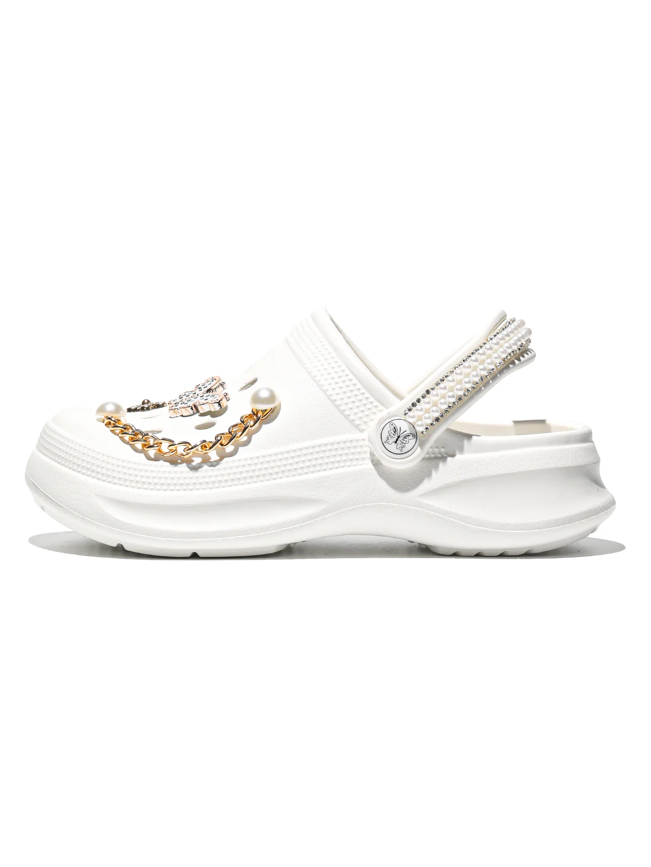 Kinder Slip-On Clogs und Pantoletten - Atmungsaktive, Wasserdichte EVA-Gartenschuhe mit Dekorativer Kette für Strand und Alltag 168 – Detail 1