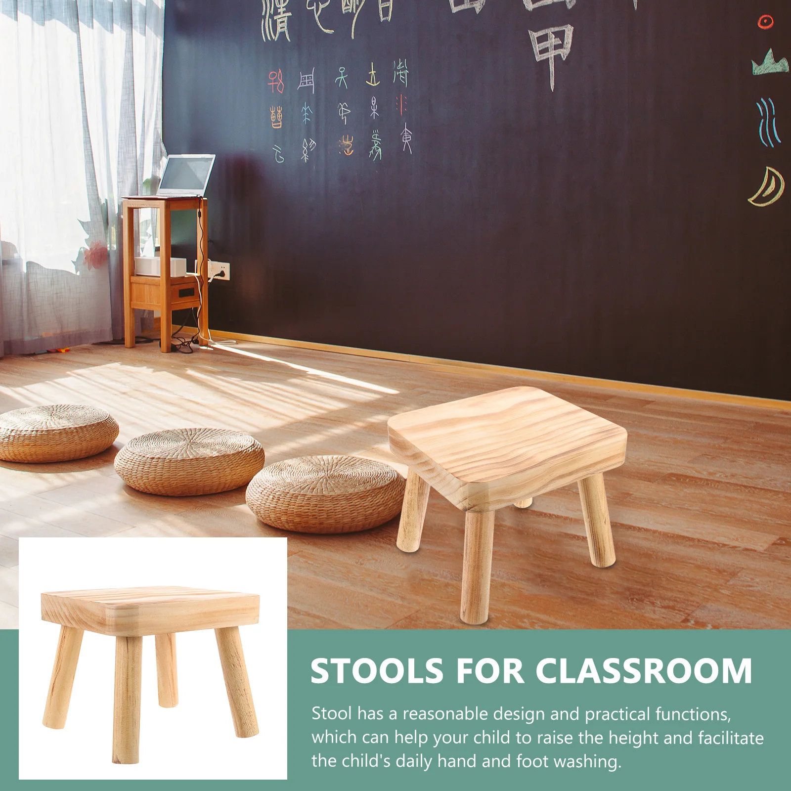 

1pcs Small Wood Stool Portable Lightweight Foldable Bath Kitchen Bedroom Fishing Outdoor Camping Garden Use Durable for Adults