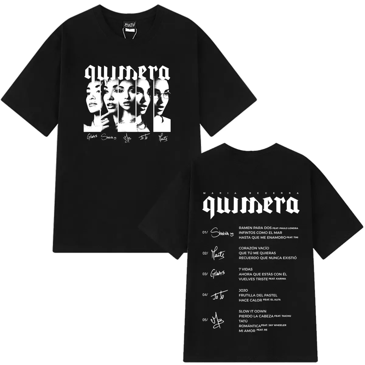 Singer Maria Becerra Quimera Album Print T-shirt Menwomen  Aesthetic Clothing T-shirt Loose Casual Cotton Short-sleeved T-shirts