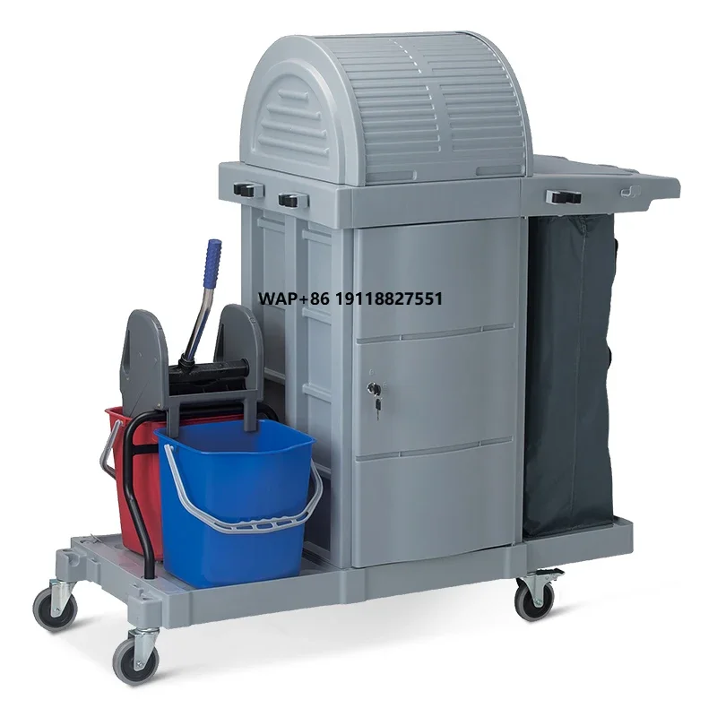

Модернизированная многофункциональная тележка для уборки в ресторанах и отелях, тележка для дворника, сервисная тележка с отжимом для швабры