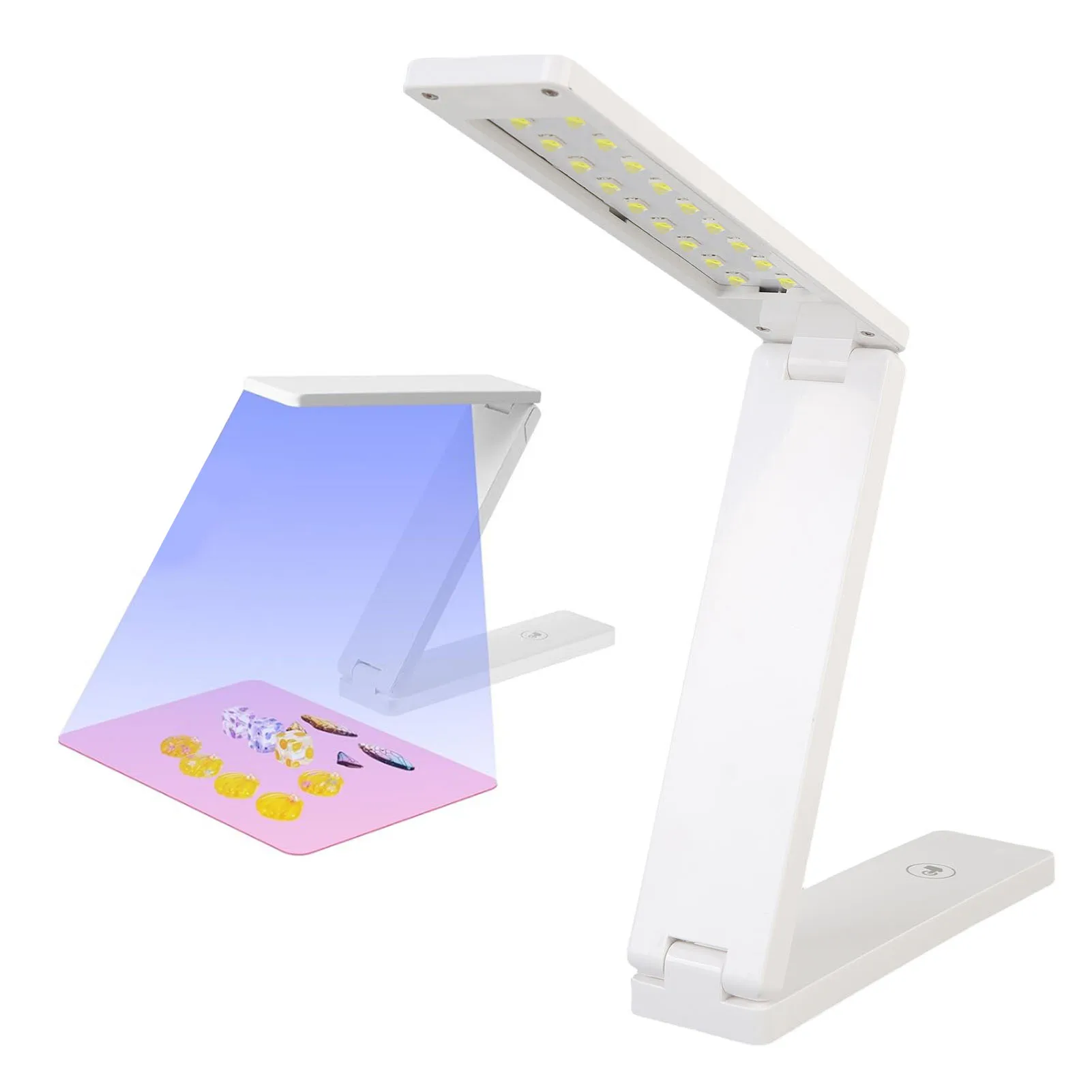 

Resin Light Portable USB Rechargeable Resin Curing Light Touch Control 18 Lighting Chips with Silicone Mat for DIY Craft Decor