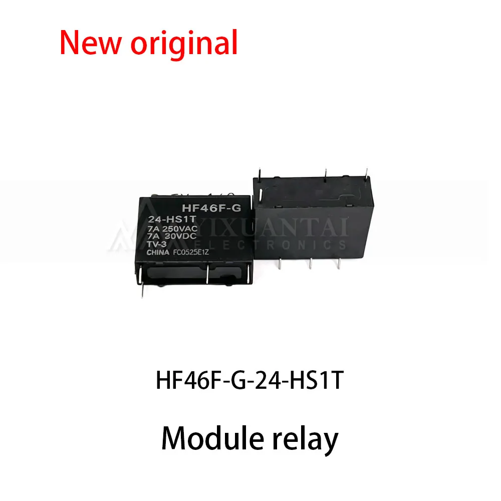 5pcs~10Pcs HF46F-G-24-HS1T Relay 24VDC, set of normally open 4-pin 7A