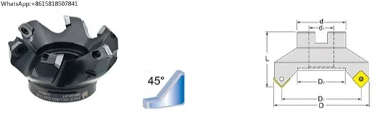 45 degree disc cutter KM12 shell-shaped surface milling cutter head CNC numerical control cutter head