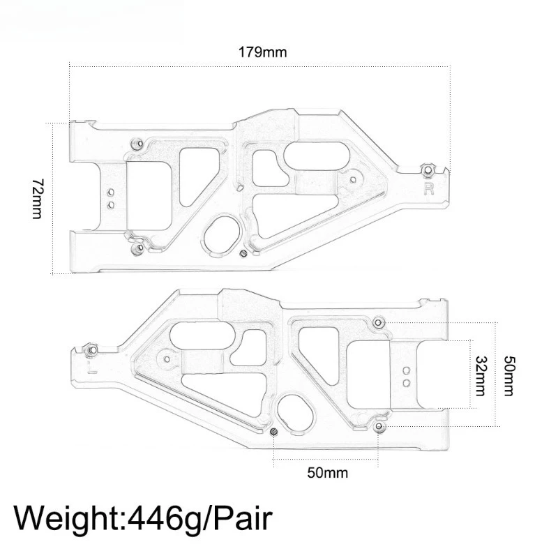 ARRMA 1/5 8S KRATON/OUTCAST brazo de suspensión de brazos A superior e inferior delantero/trasero de aluminio ARA330589 90 61 piezas de mejora de Metal