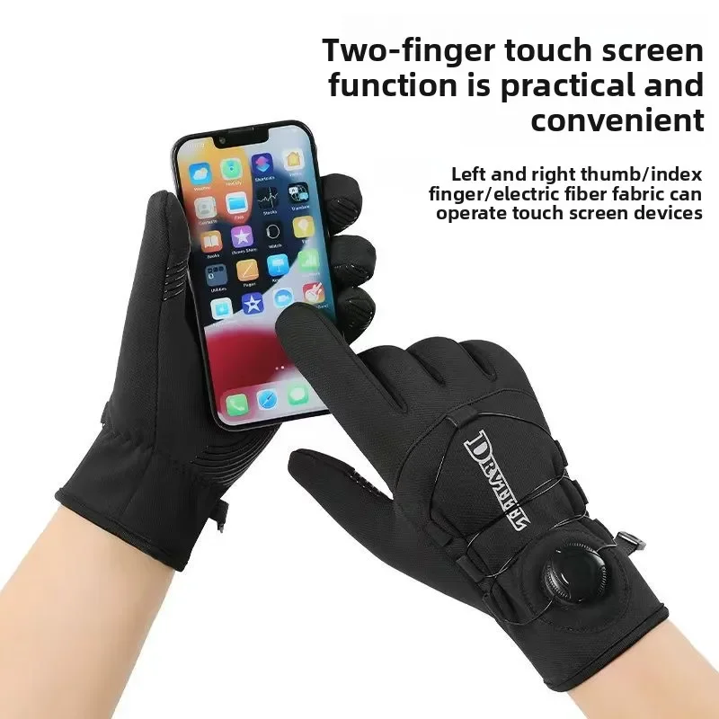 Extended Cuff Cycling Gloves - Windproof & Waterproof Thermal Gloves with Non-Slip Grip