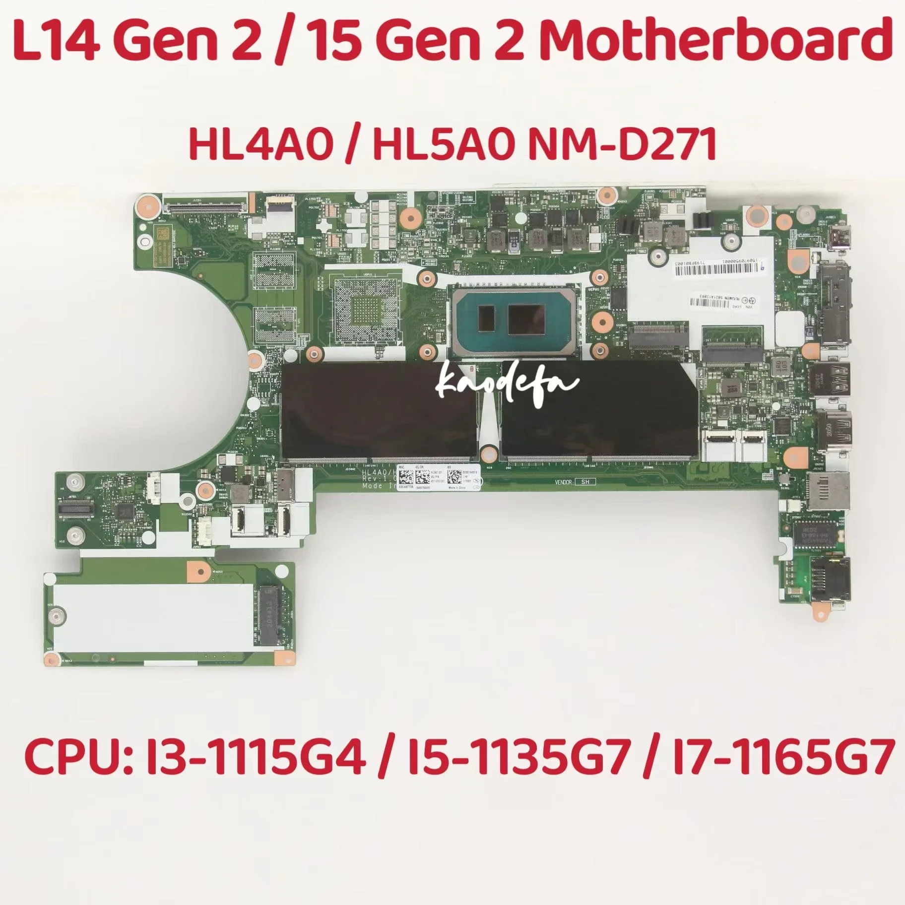 NM-D271 Mainboard For L14 Gen 2 / L15 Gen 2 Laptop Motherboard With I3 I5 I7 11Th Gen CPU FRU:5B21A12893 5B21A12900 5B21D65091