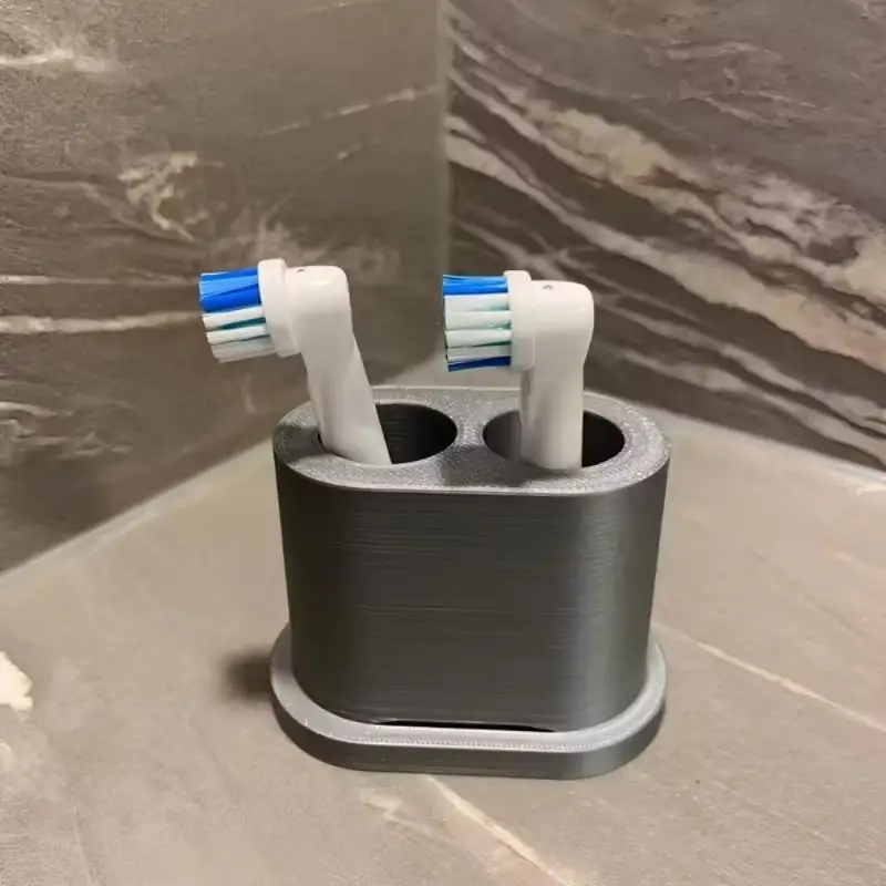 Bathroom Countertop Plastic Organizer, 1Pcs Mini Storage Box for Electric Toothbrush Head Holder