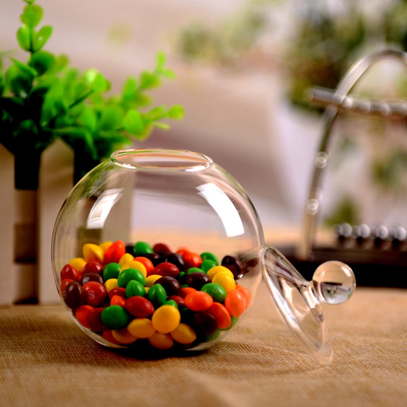 F Diameter=15cm 20cm Glass Lid Style Transparent Glass Terrarium Vase Micro Landscape Hydroponic Flower Plant Table Decorative